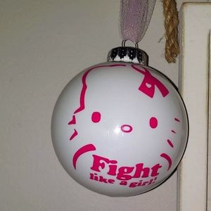 Hello Kitty Breast Cancer ornament